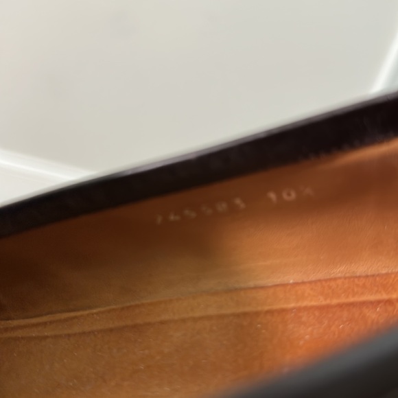 Authentic Gucci Brown Leather Diamante Penny Loafers Size 10.5